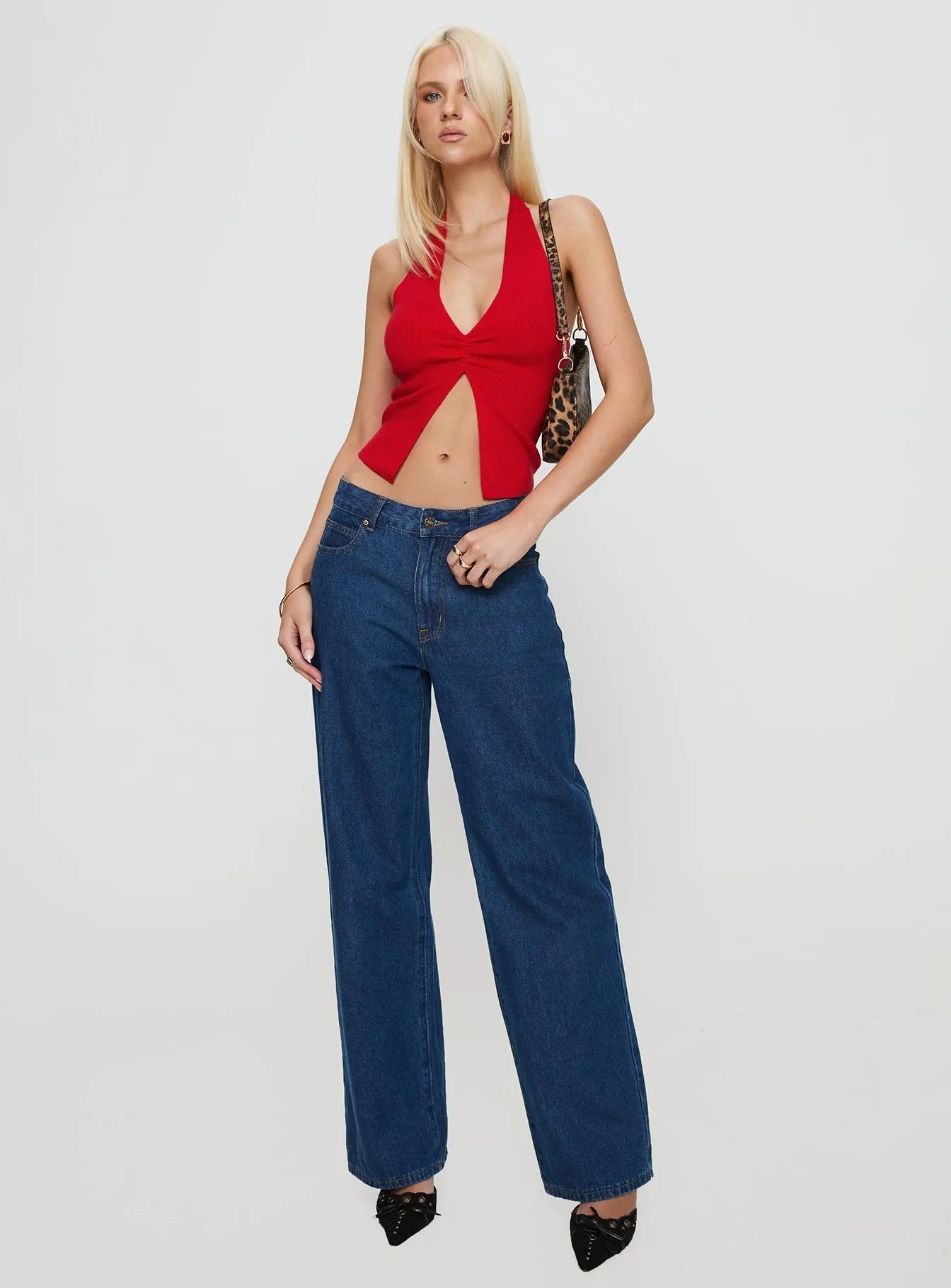 Kingley Halter Top Red