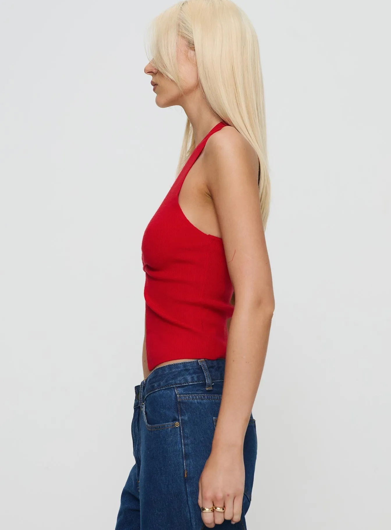 Kingley Halter Top Red