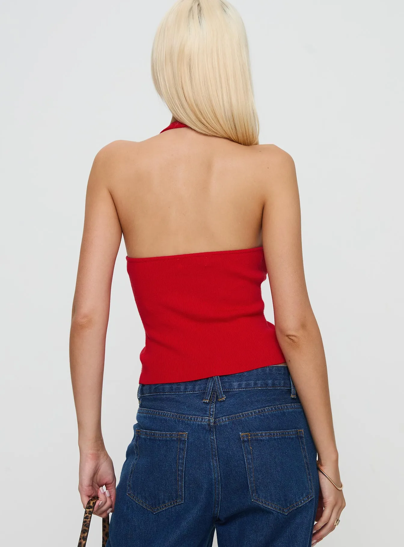 Kingley Halter Top Red