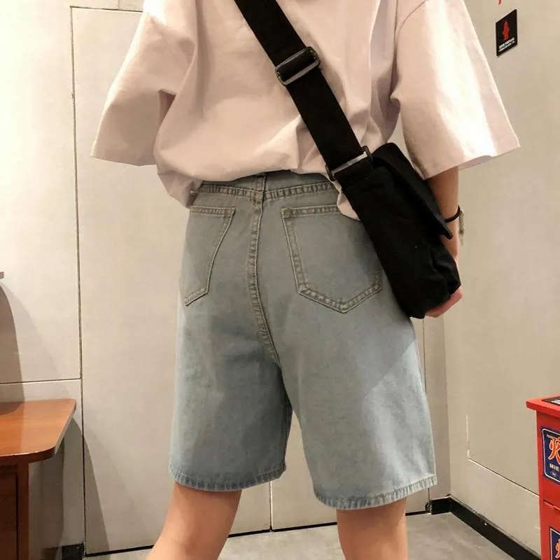 Knee Length Denim Shorts