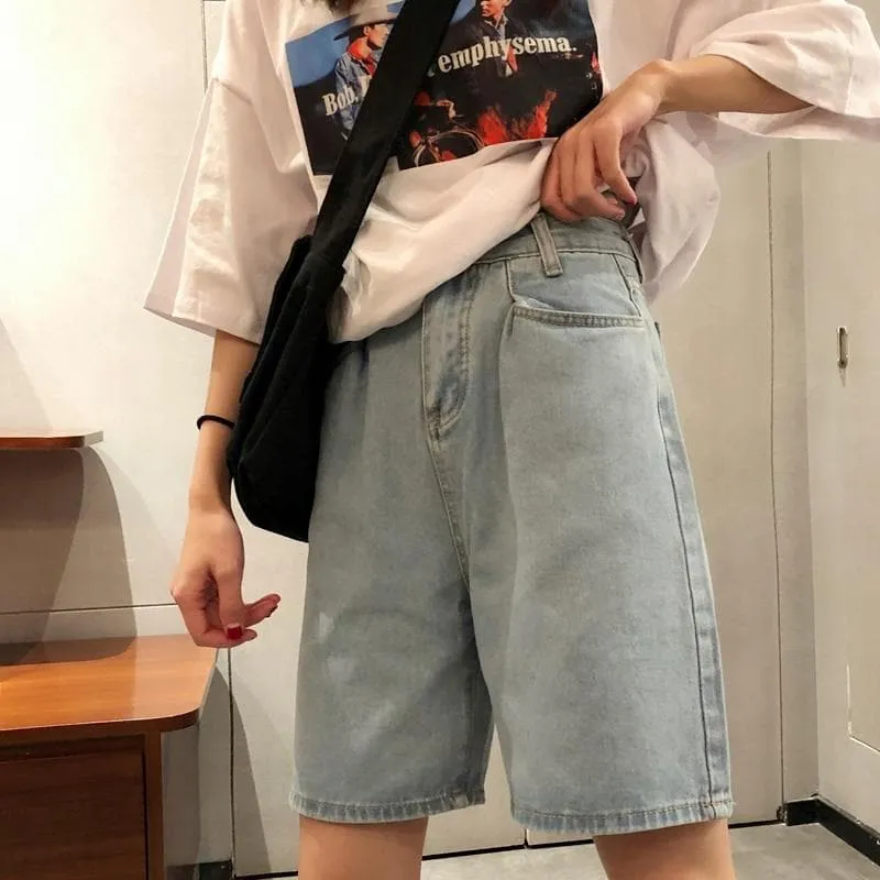 Knee Length Denim Shorts