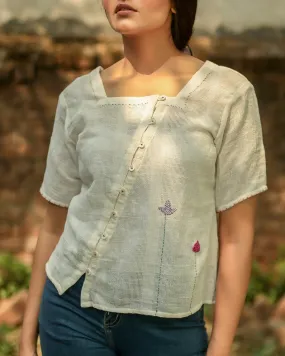 Kora embroidered button top