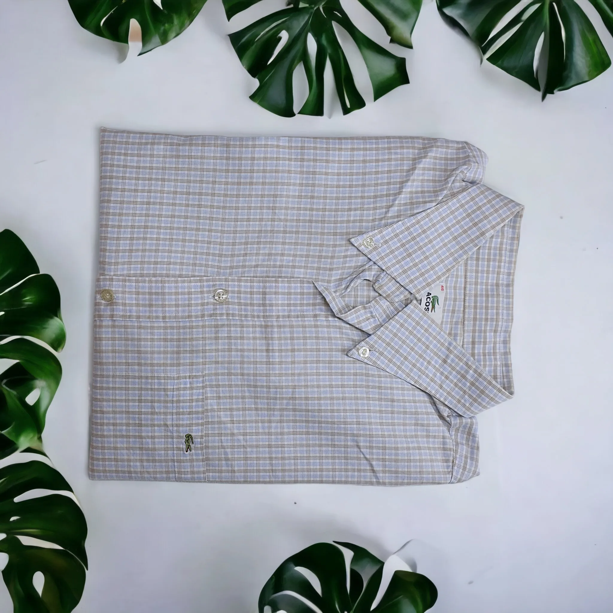 Lacoste Plaid 100% Cotton Shirt XLarge