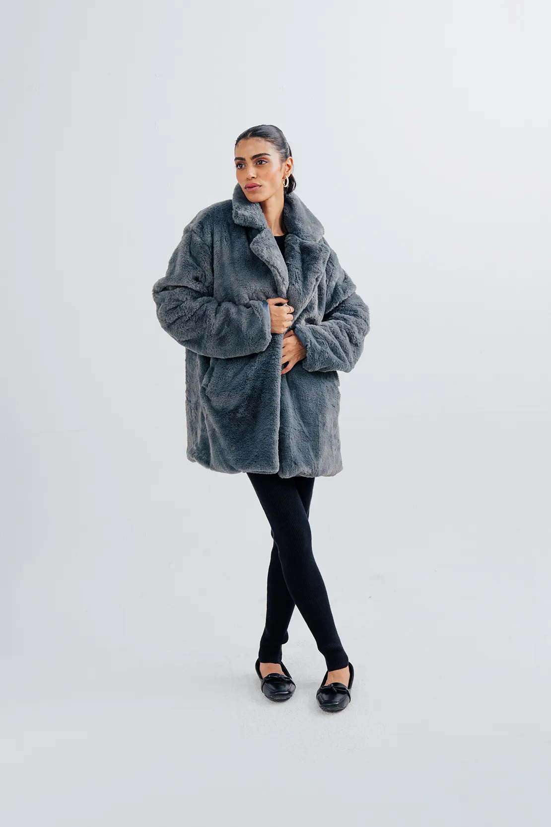 Ladies Fur Long Coat