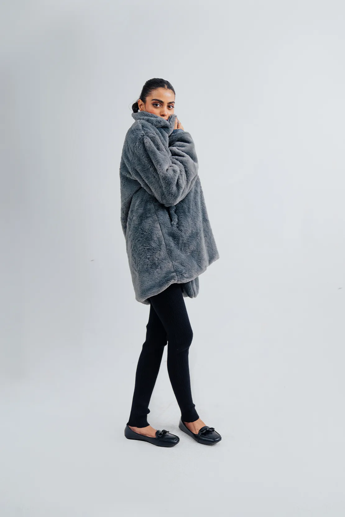 Ladies Fur Long Coat