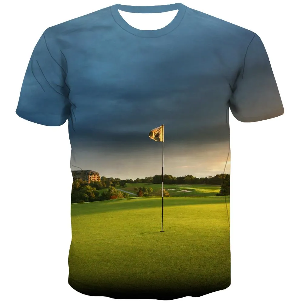 Lawn T-shirt Men Golf T-shirts Graphic Forest Tshirts Casual Natural Tshirt Anime Game T shirts Funny