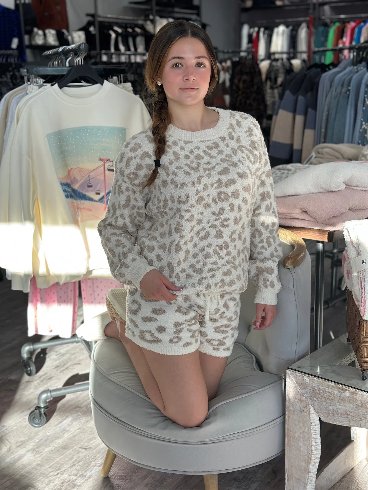 Leopard Love Lounge Sweater, Final Sale