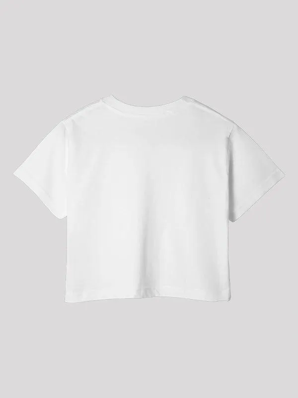 Life White Crop Top For Women