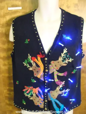 Light Up Cheesy Christmas Sweater Vest