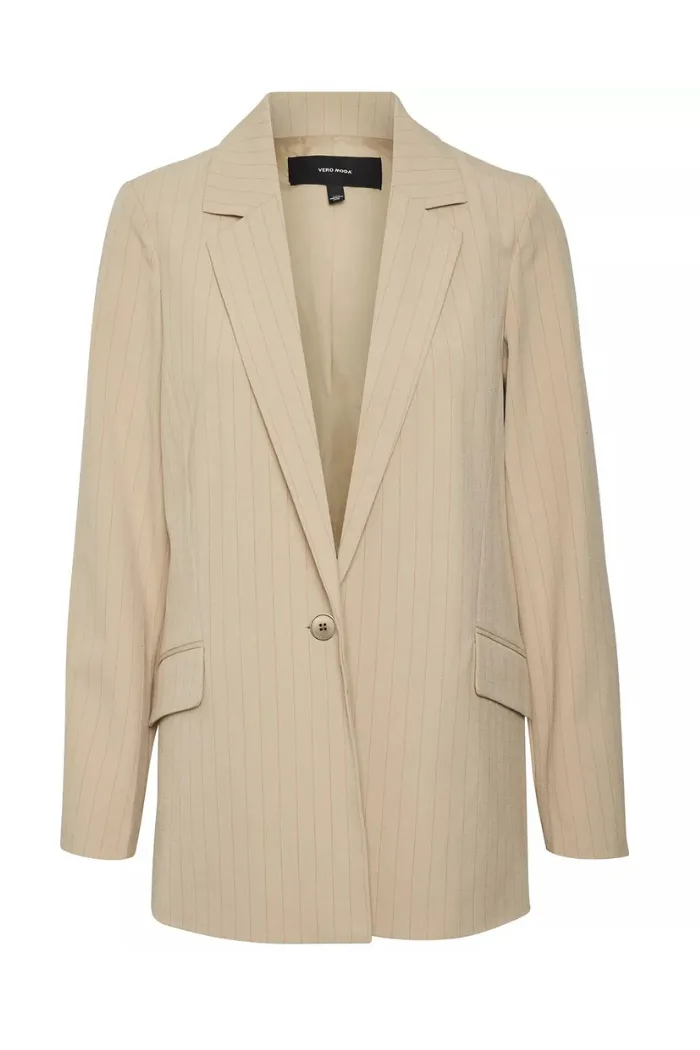 Listakia Single Button Pinstripe Blazer