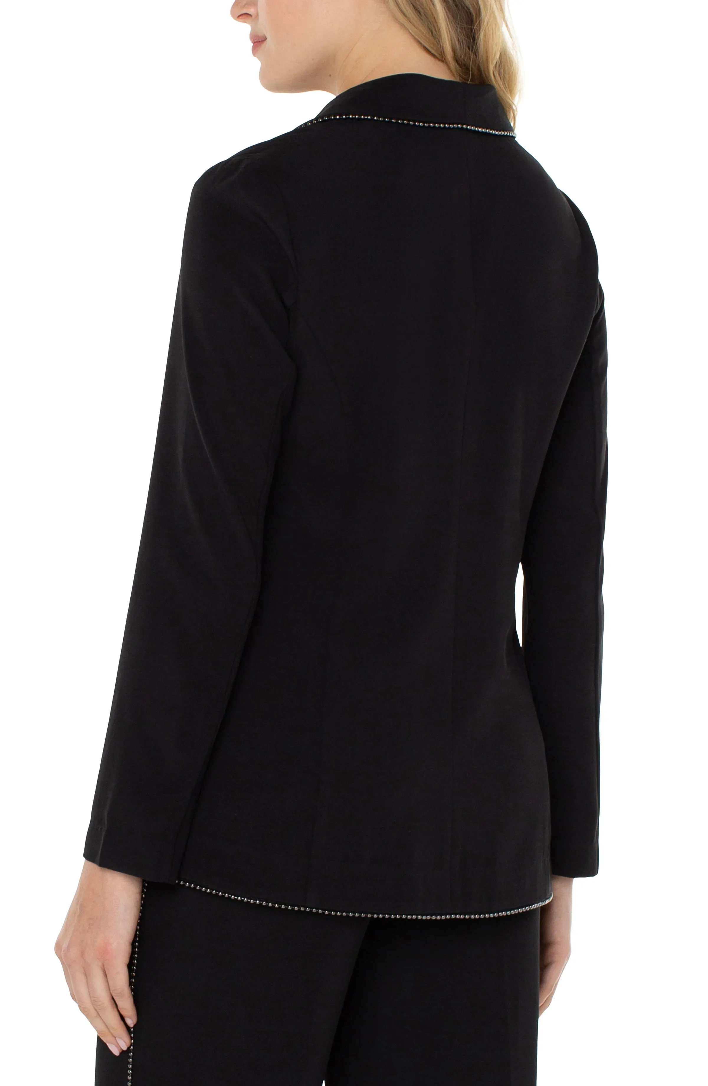 Liverpool Shawl Collar Blazer w/ Chain Trim (black)