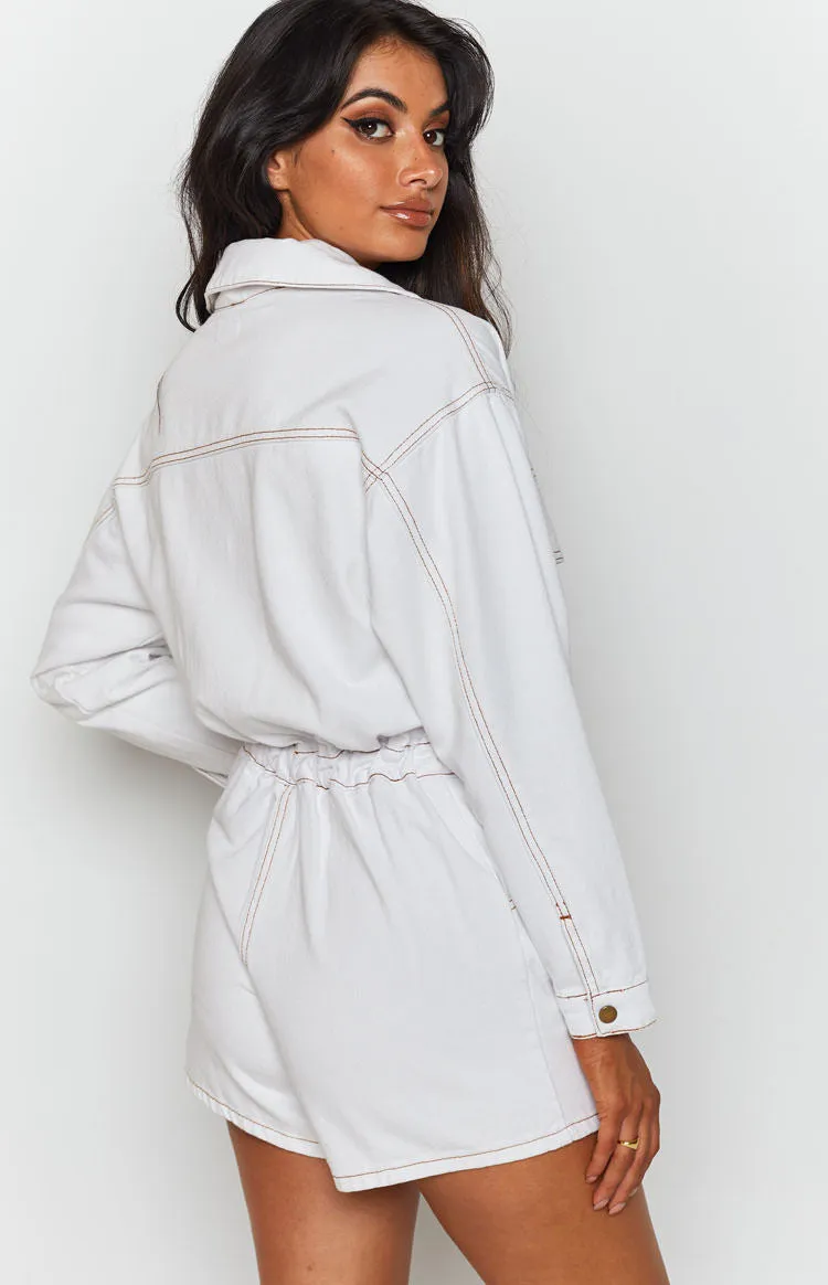 Lizzo Denim Jumpsuit Cream