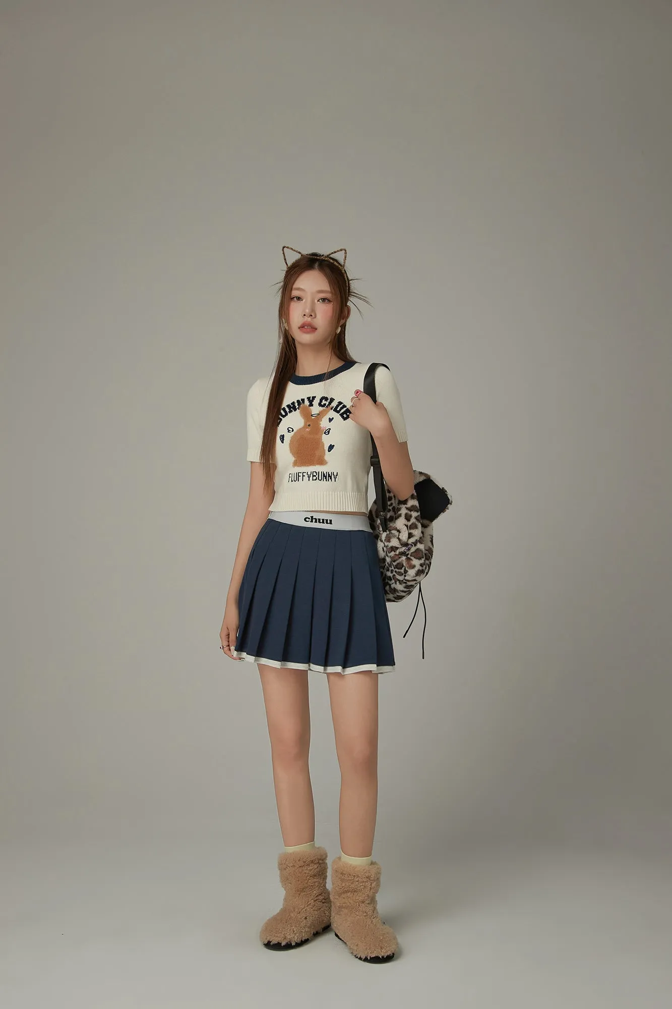 Logo Band Color Scheme Pleated Skirt