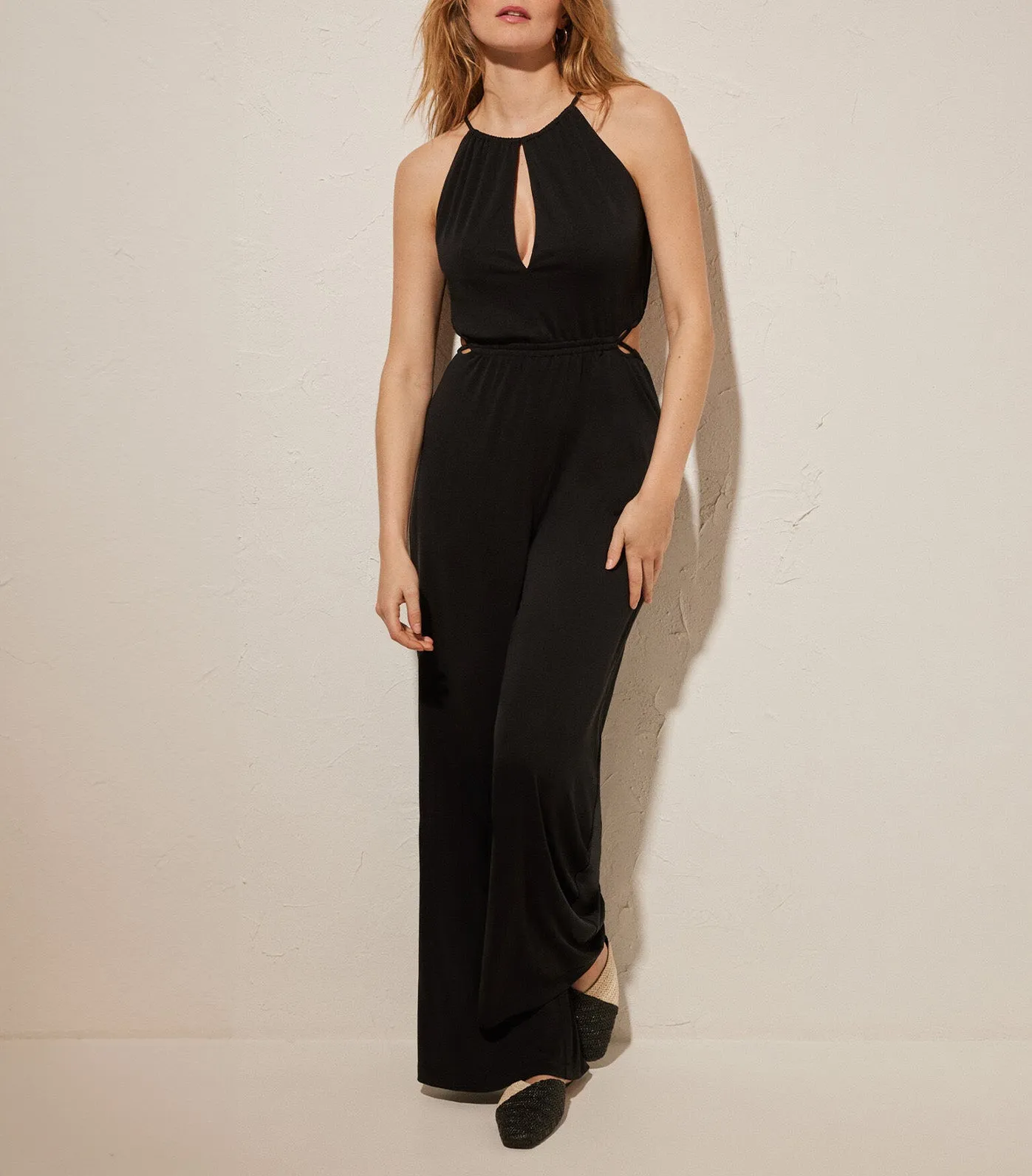 Long Black Halterneck Jumpsuit