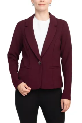 Long Slevee Crop Blazer Deep Wine