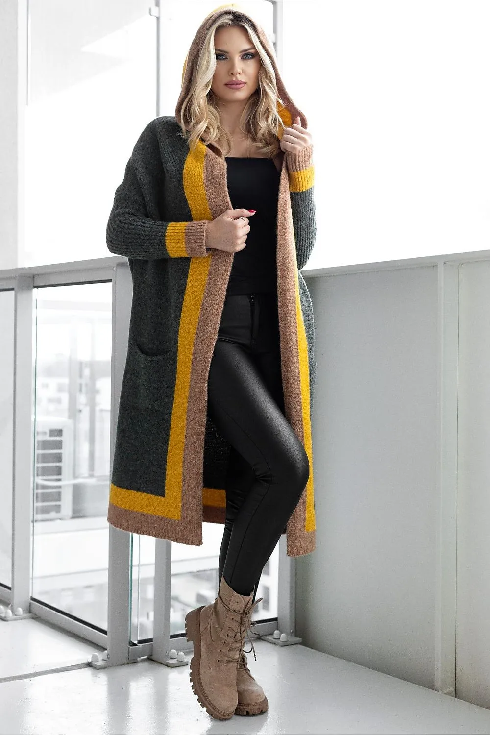 Loose Hooded Long Sleeved Cardigan by PeeKaBoo | 4 Colour Options