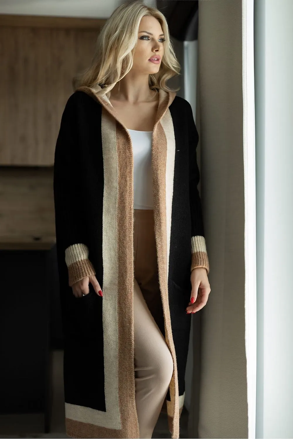 Loose Hooded Long Sleeved Cardigan by PeeKaBoo | 4 Colour Options