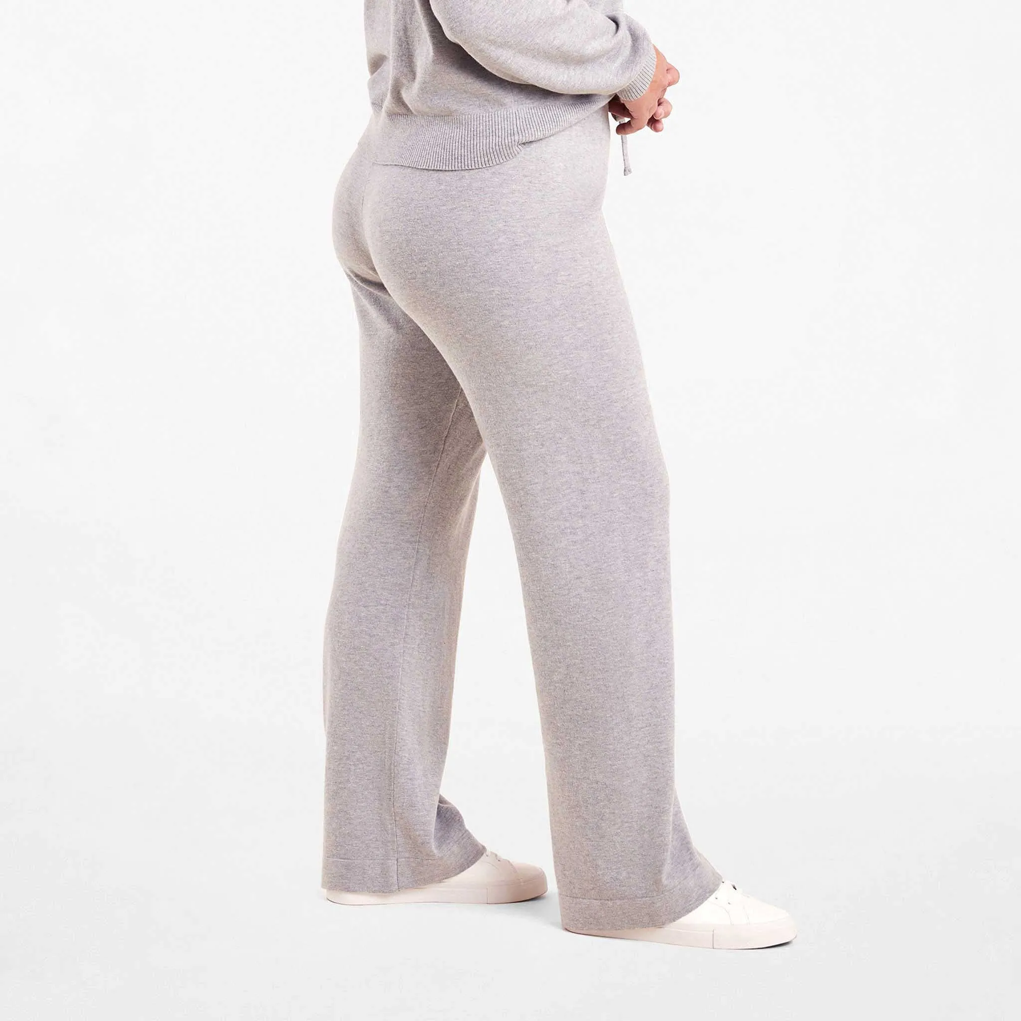 Luxe Knit Wide Leg Pant | Heather Grey