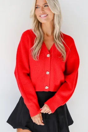 Luxury Sweetness Red Sweater Cardigan