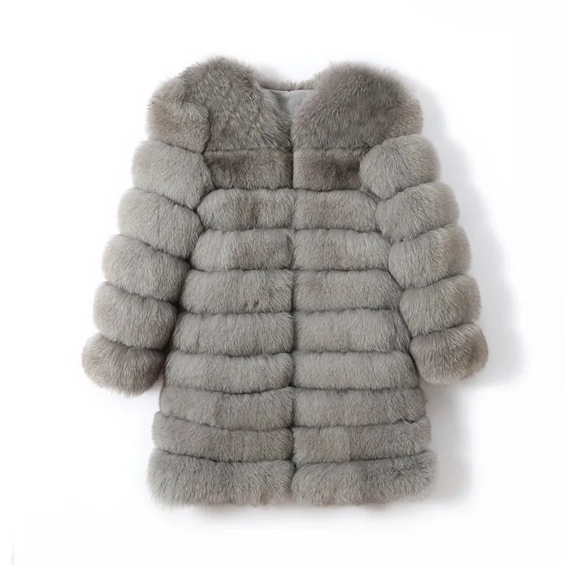 Luxury Winter Vest – 100% Natural Real Fox Fur Coat for Women, Warm Big Size Outerwear