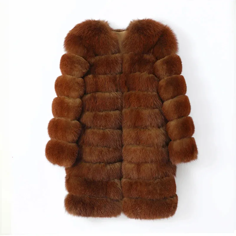 Luxury Winter Vest – 100% Natural Real Fox Fur Coat for Women, Warm Big Size Outerwear