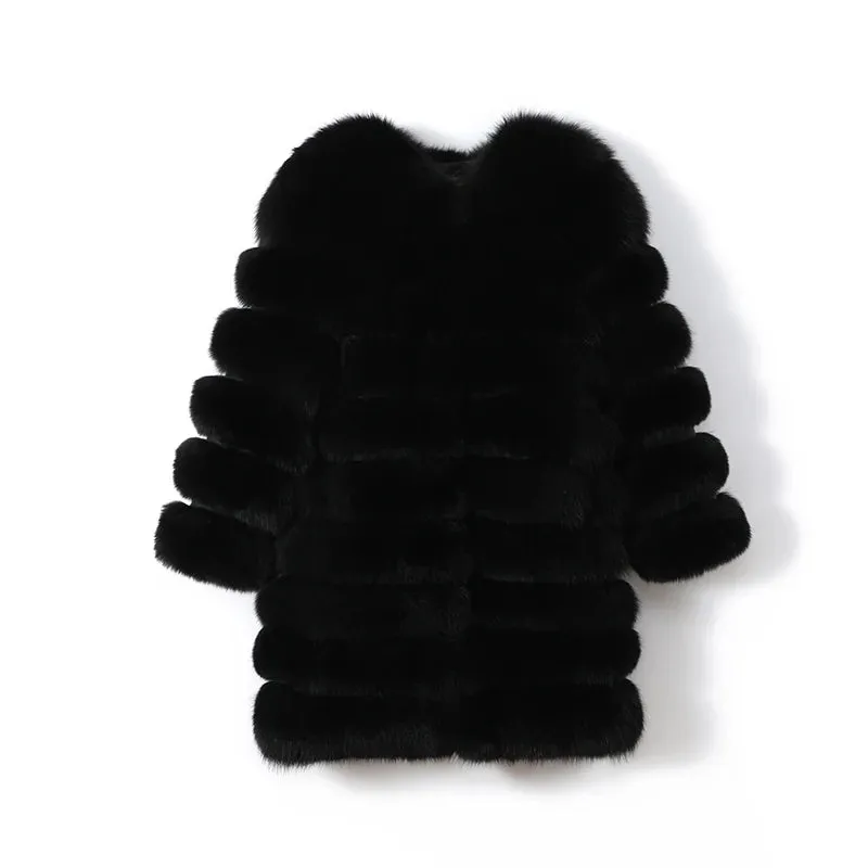 Luxury Winter Vest – 100% Natural Real Fox Fur Coat for Women, Warm Big Size Outerwear