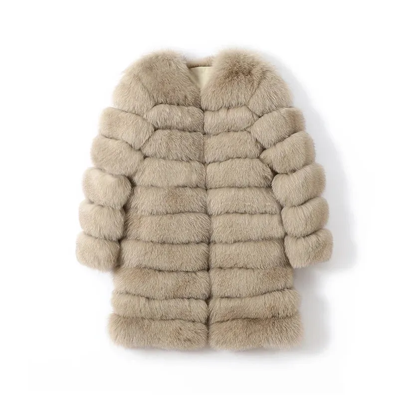 Luxury Winter Vest – 100% Natural Real Fox Fur Coat for Women, Warm Big Size Outerwear