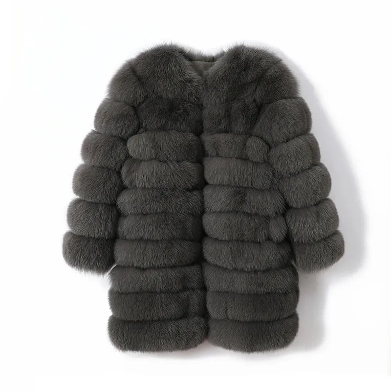 Luxury Winter Vest – 100% Natural Real Fox Fur Coat for Women, Warm Big Size Outerwear