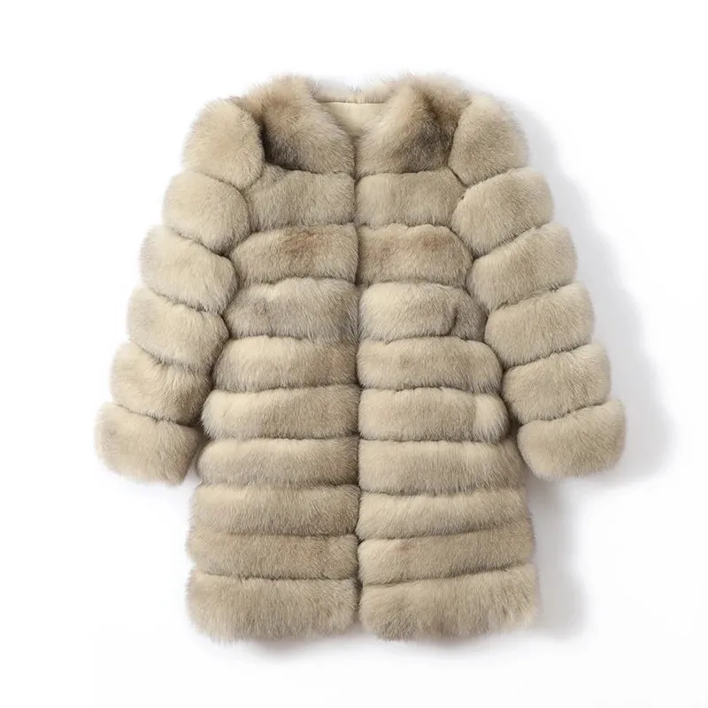 Luxury Winter Vest – 100% Natural Real Fox Fur Coat for Women, Warm Big Size Outerwear