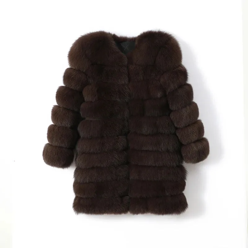 Luxury Winter Vest – 100% Natural Real Fox Fur Coat for Women, Warm Big Size Outerwear