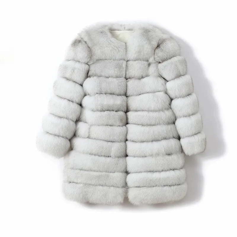 Luxury Winter Vest – 100% Natural Real Fox Fur Coat for Women, Warm Big Size Outerwear