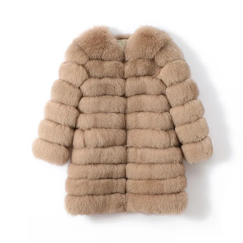 Luxury Winter Vest – 100% Natural Real Fox Fur Coat for Women, Warm Big Size Outerwear