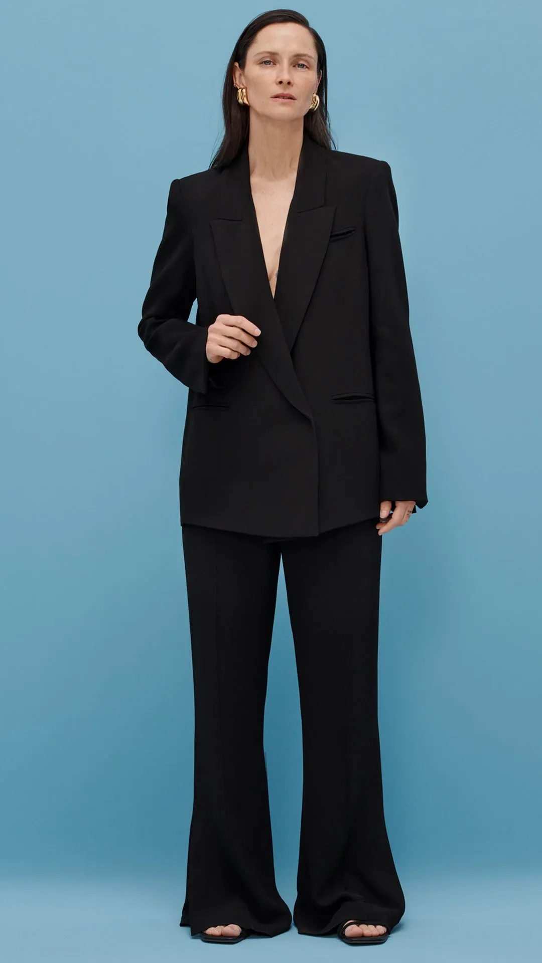 Madison Blazer in Viscose Wool Crepe | Black