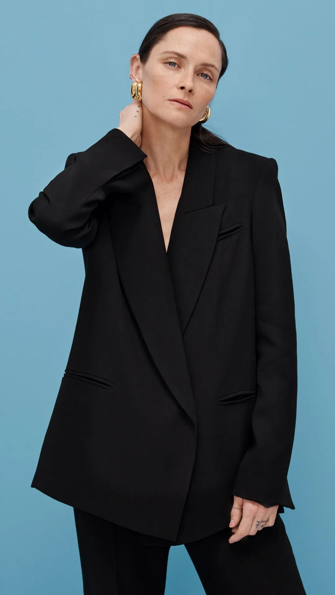 Madison Blazer in Viscose Wool Crepe | Black