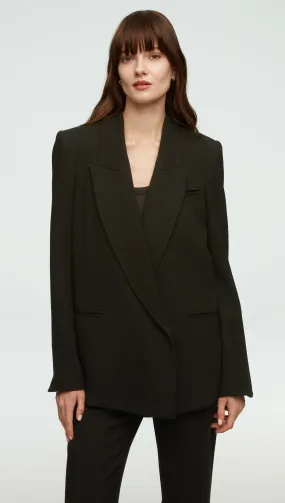 Madison Blazer in Viscose Wool Crepe | Black