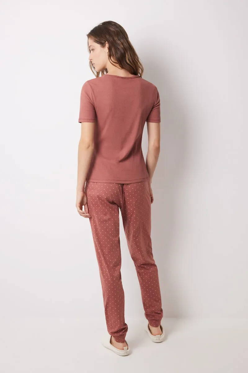 Mafalda brown cotton pajamas