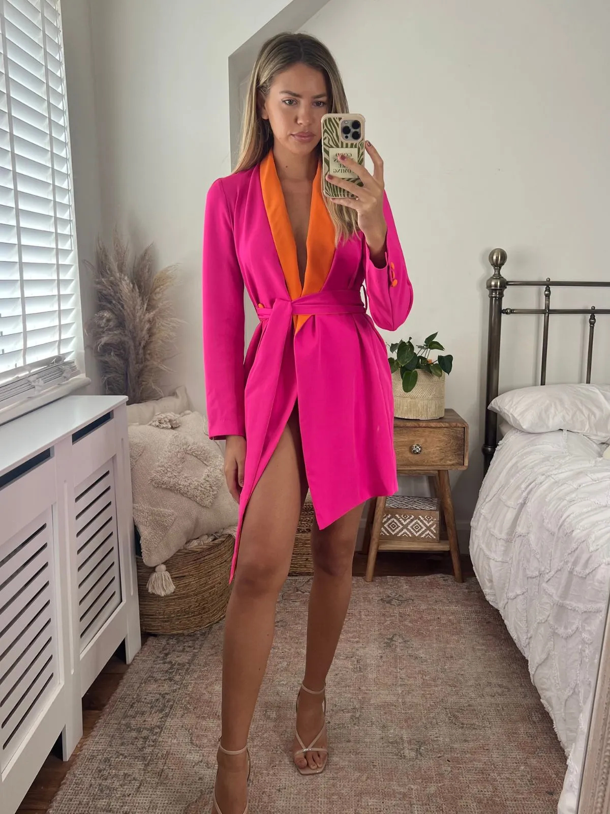 Maya Colourblock Blazer Dress in Pink