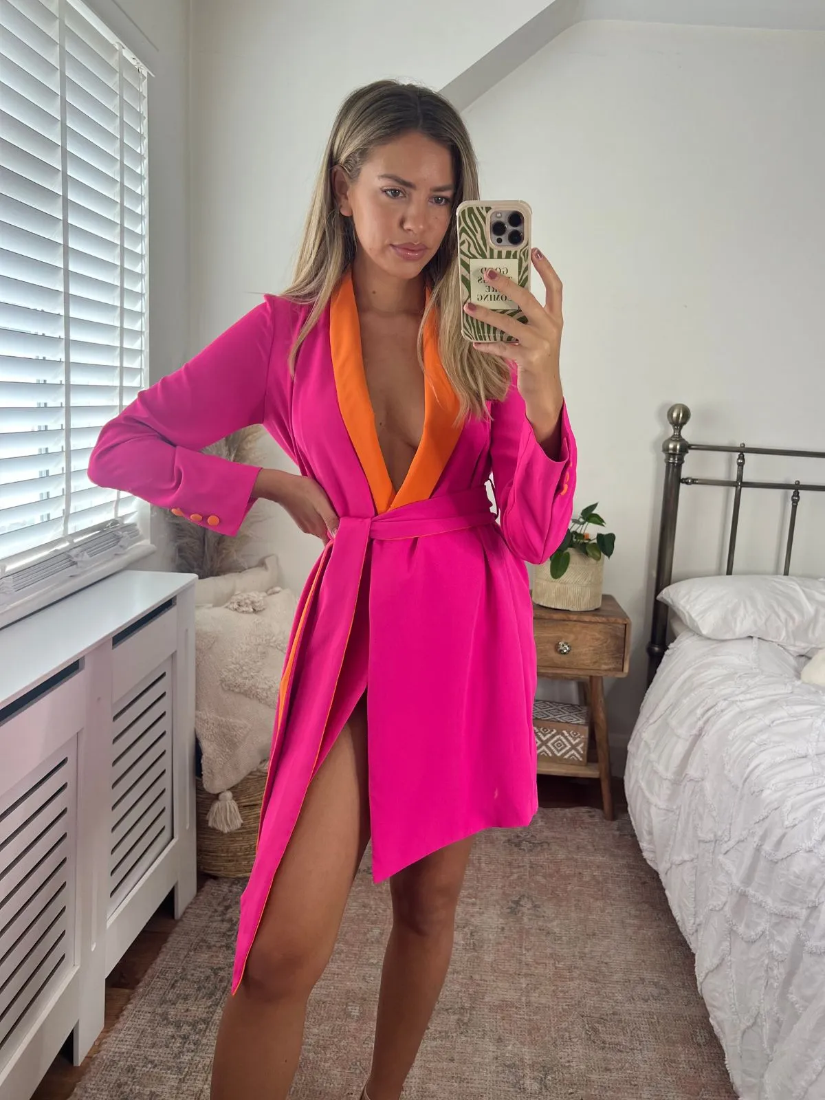 Maya Colourblock Blazer Dress in Pink