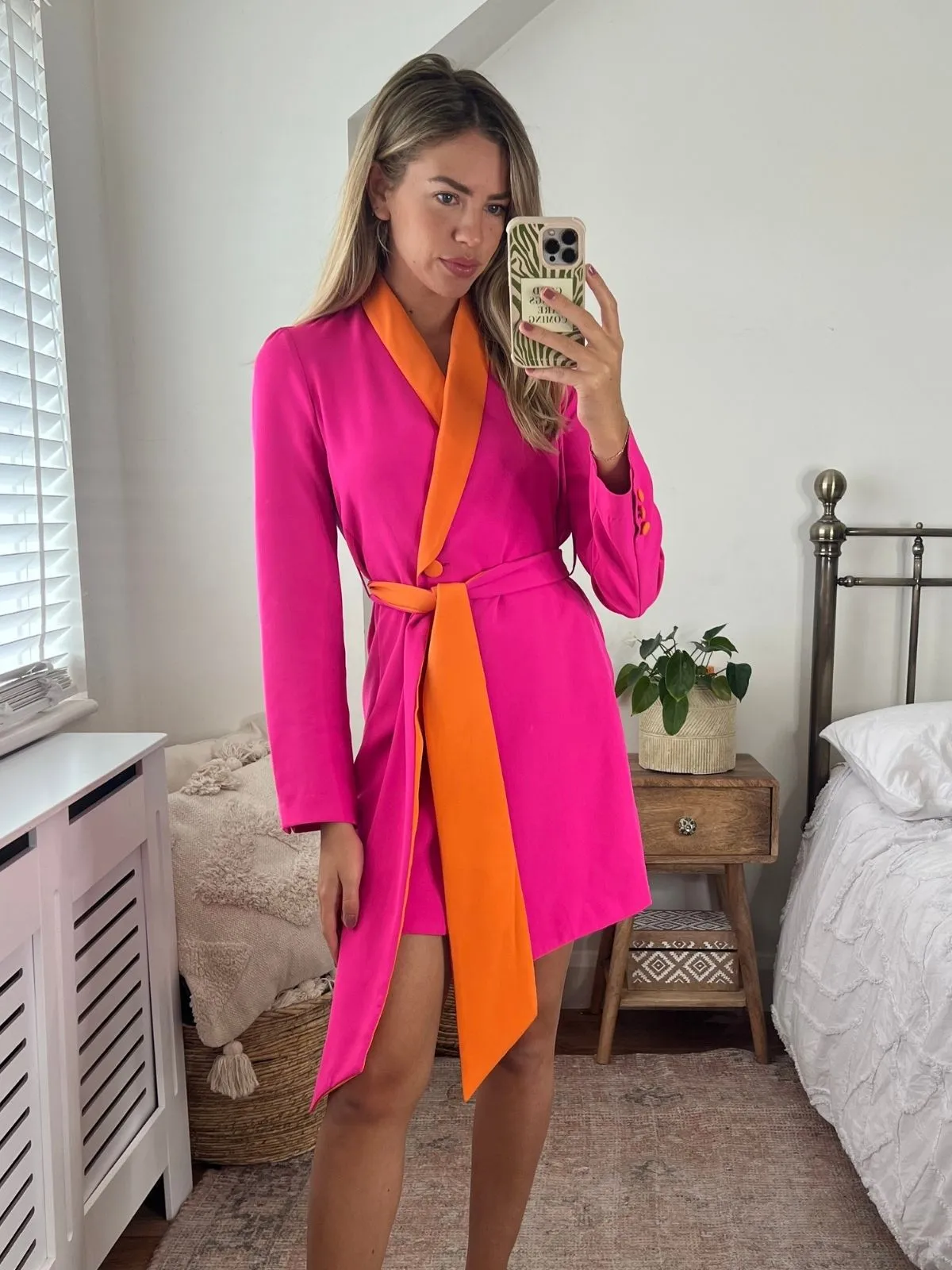 Maya Colourblock Blazer Dress in Pink