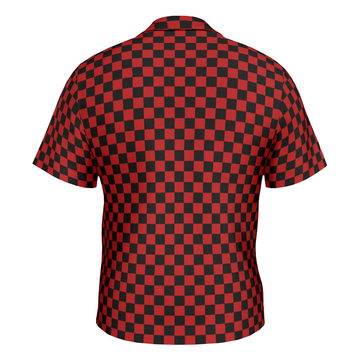 Men's Black and Red Checker Shirt, Vintage Style Checker Shirt, Retro Shirt Men, Checker Short Sleeve Shirt