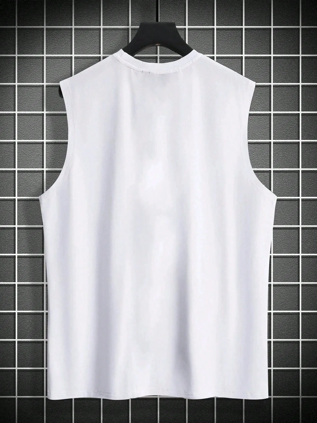 Men's Casual Tank Top - Letter & Flag Print, Sleeveless, Round Neck