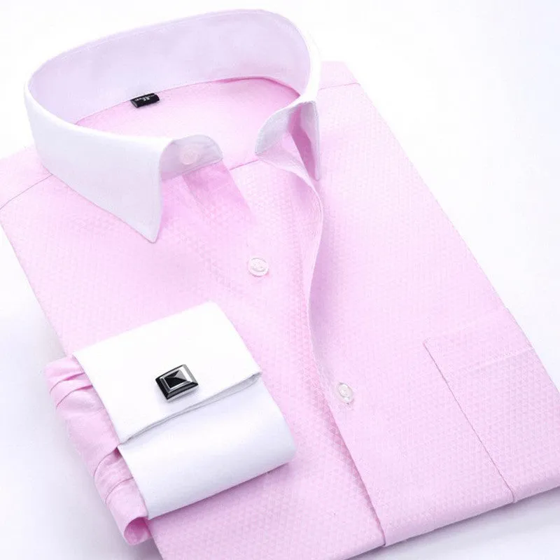 Men's French Cufflinks Plus Size Shirt