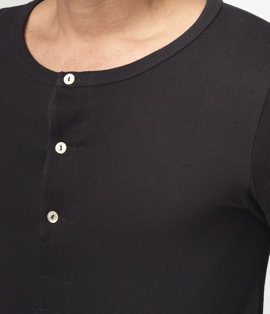 MERZ B SCHWANEN HENLEY SHIRT 206 - DEEP BLACK