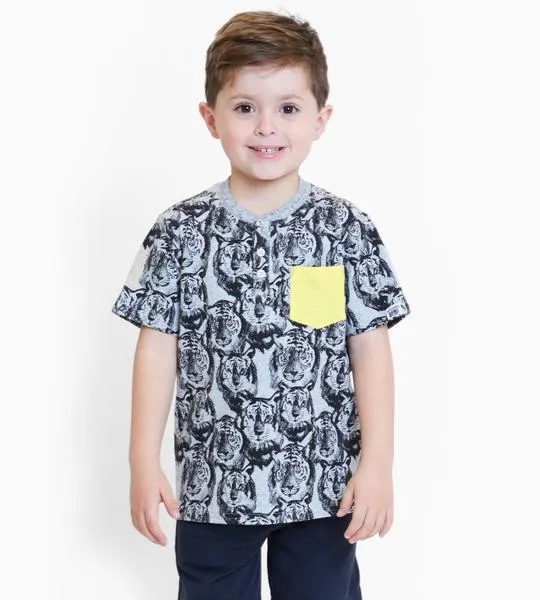 Mini Riley Henley Tiger Tee