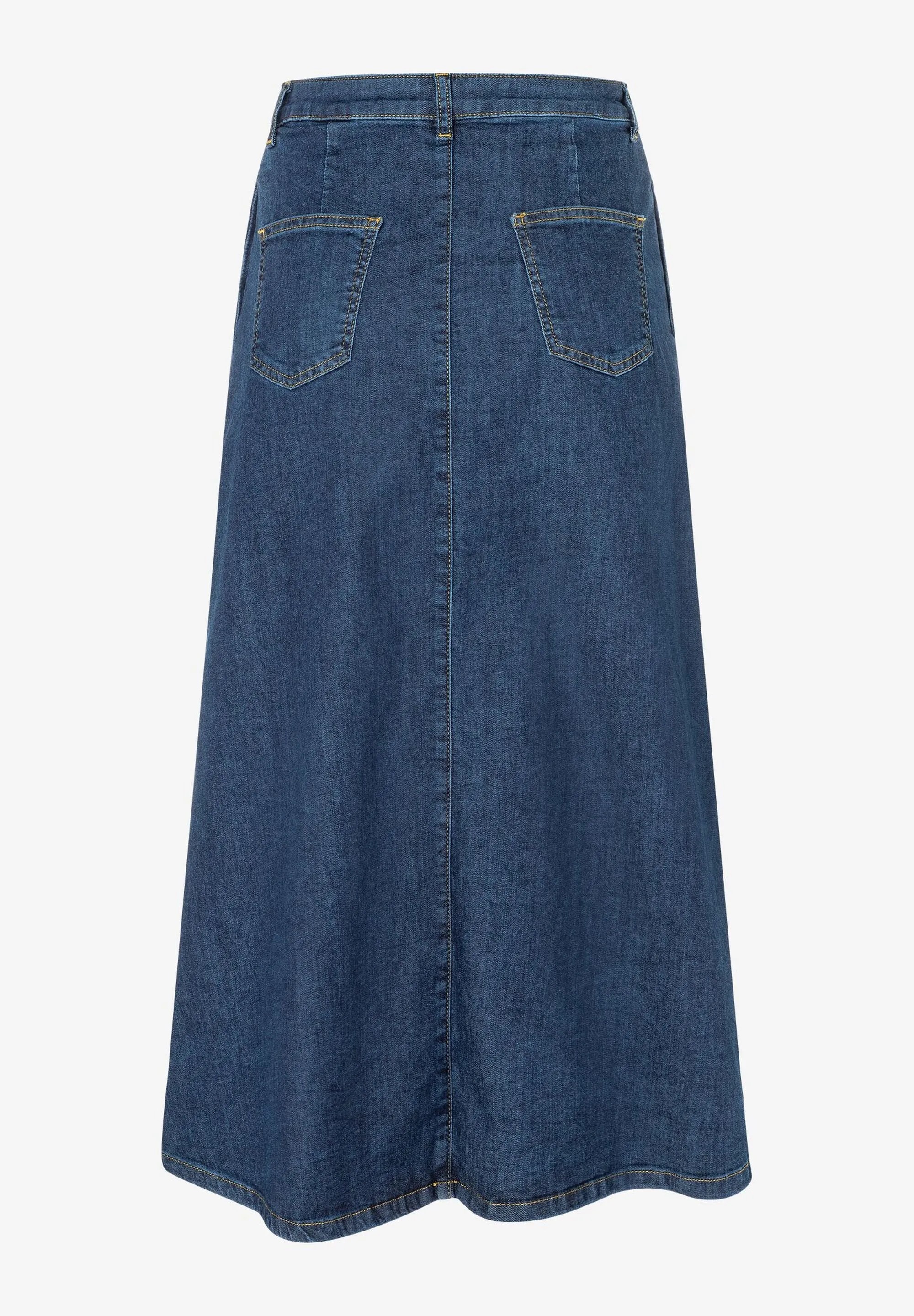 MORE AND MORE<BR>
Maxi Denim Skirt<BR>
Denim Blue<BR>