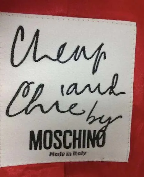 Moschino "Cheap and Chic" Red Blazer with Black/White Striped Bow