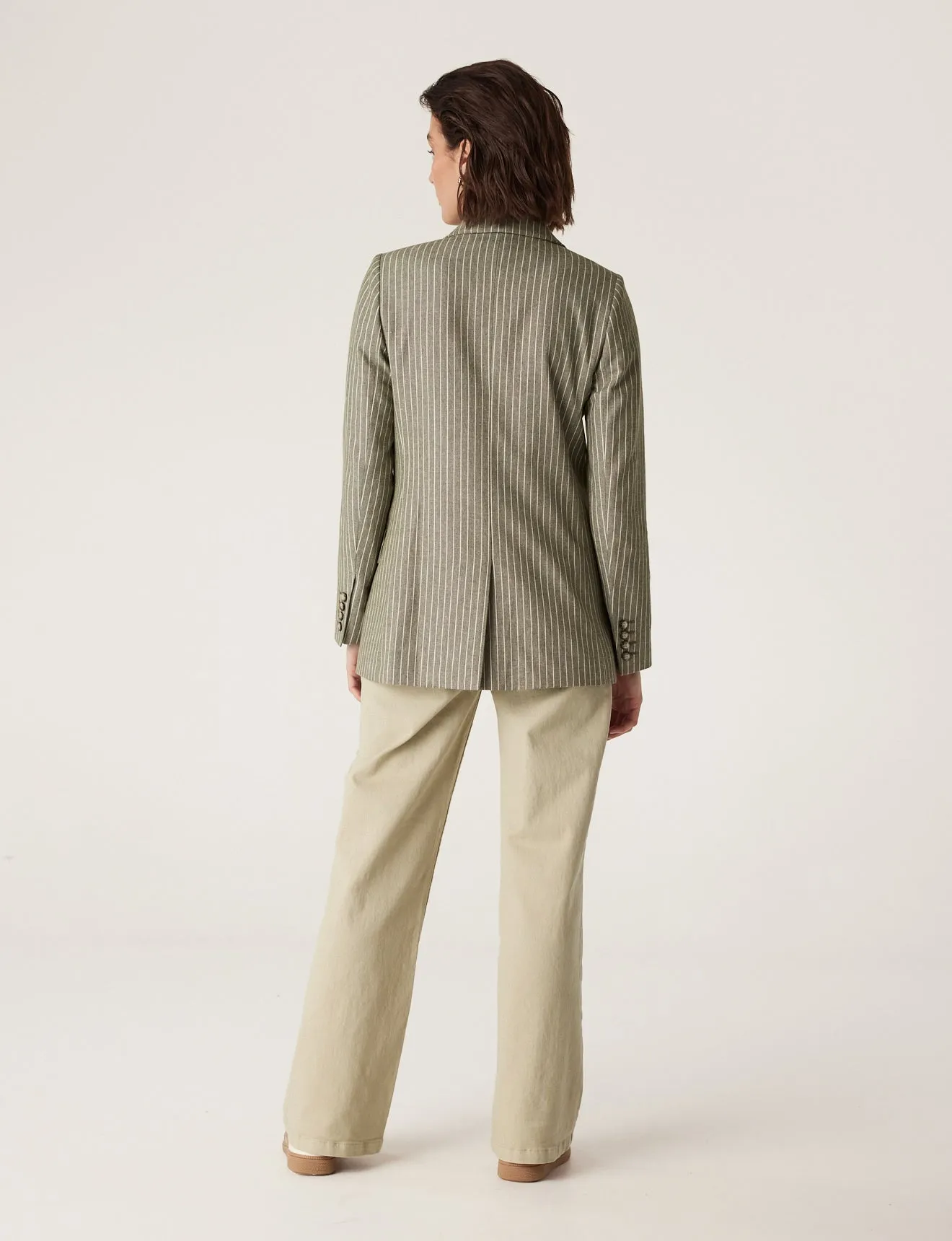 Mosman Pinstripe Blazer - Sage Green Pinstripe