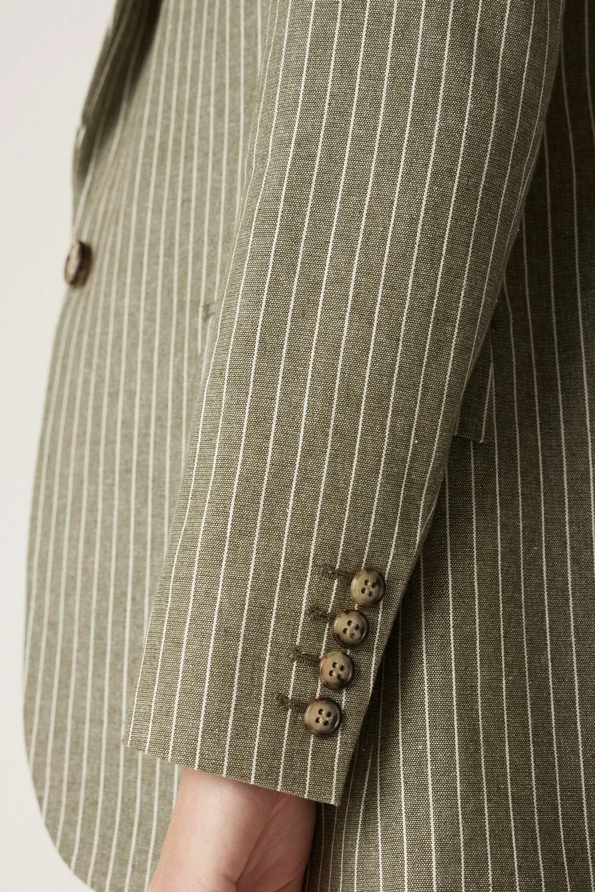 Mosman Pinstripe Blazer - Sage Green Pinstripe