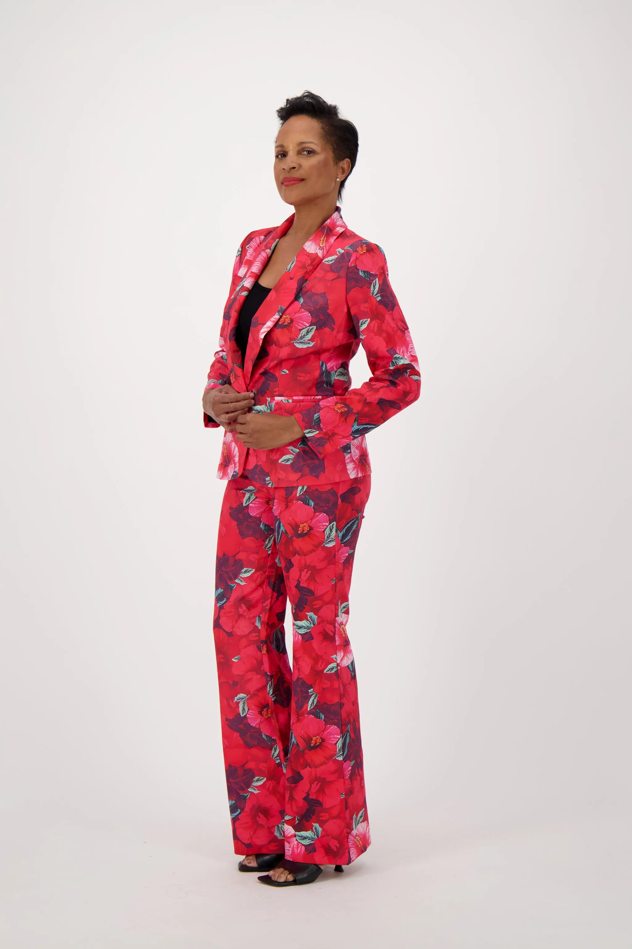 Moulin Rouge Hibiscus Print Blazer