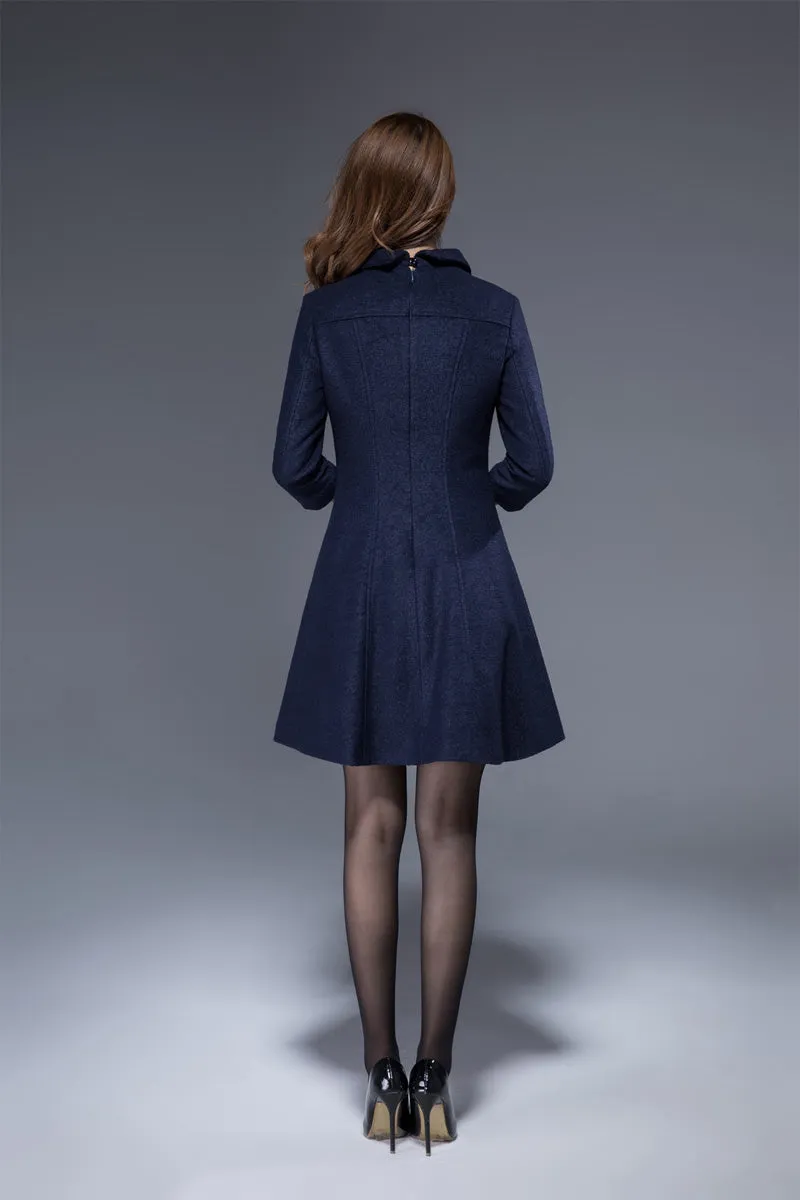 navy blue wool tunic dress 1815